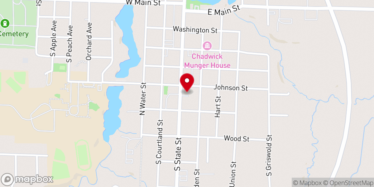Map showing location of Congregational United Church