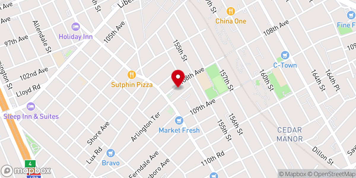 Map showing location of Praise Tabernacle Church