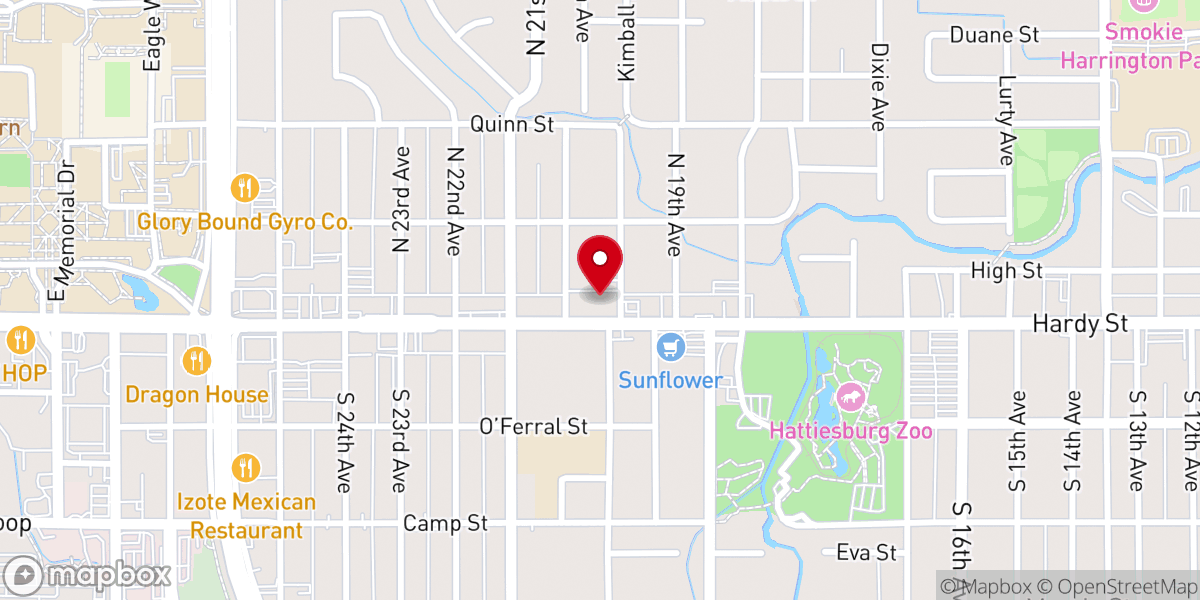 Map showing location of St John Lutheran Church