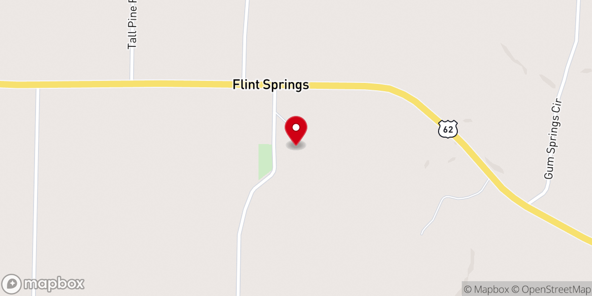 Map showing location of Flint Spring Church