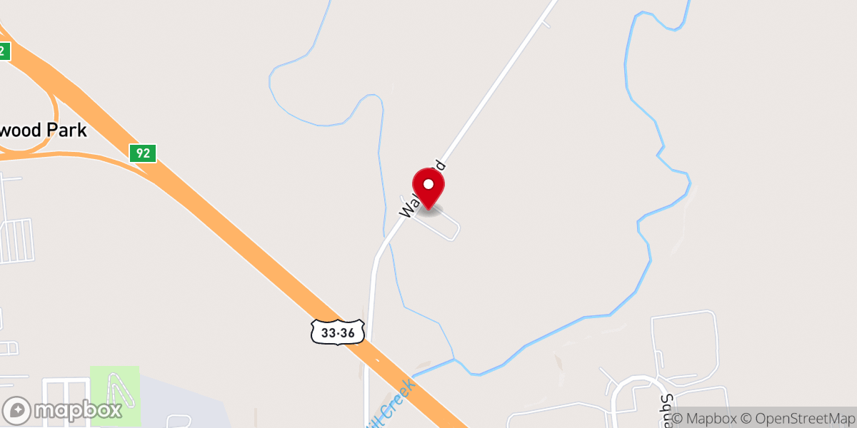 Map showing location of Marysville Christian Church