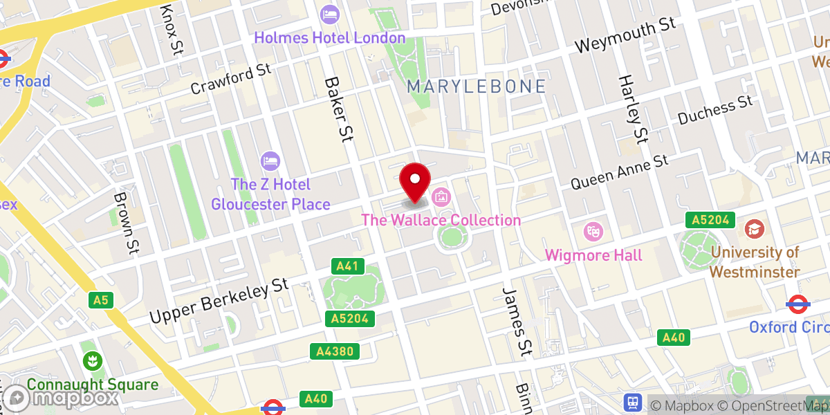 Map showing location of St Paul's Church, Robert Adam Street