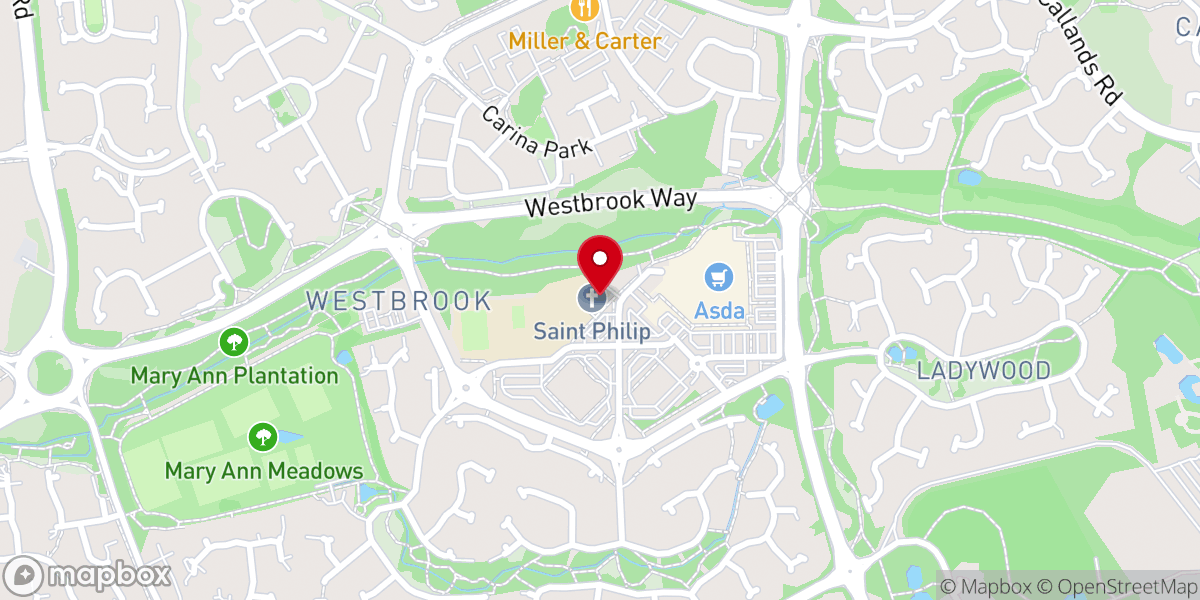 Map showing location of Saint Philip Westbrook