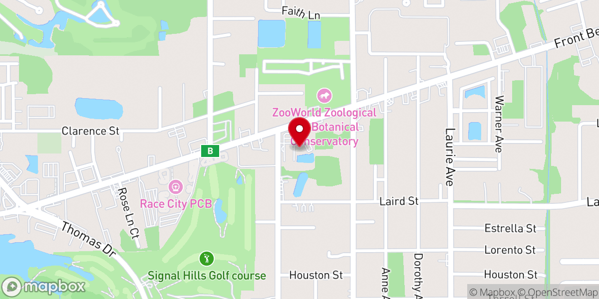Map showing location of Rainforest Black Light Golf & Arcade