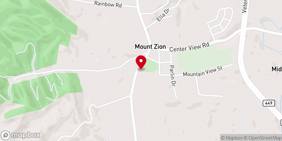 Map showing location of Mt. Zion Baptist Church