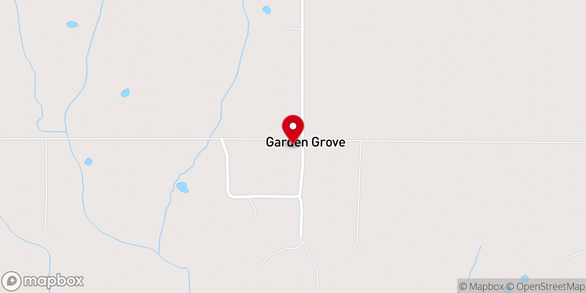 Map showing location of Garden Grove Missionary Baptist