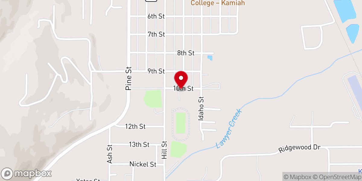 Map showing location of Kamiah Bible Church