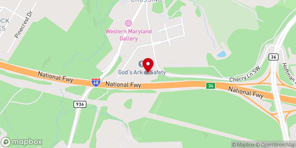 Map showing location of God's Ark of Safety