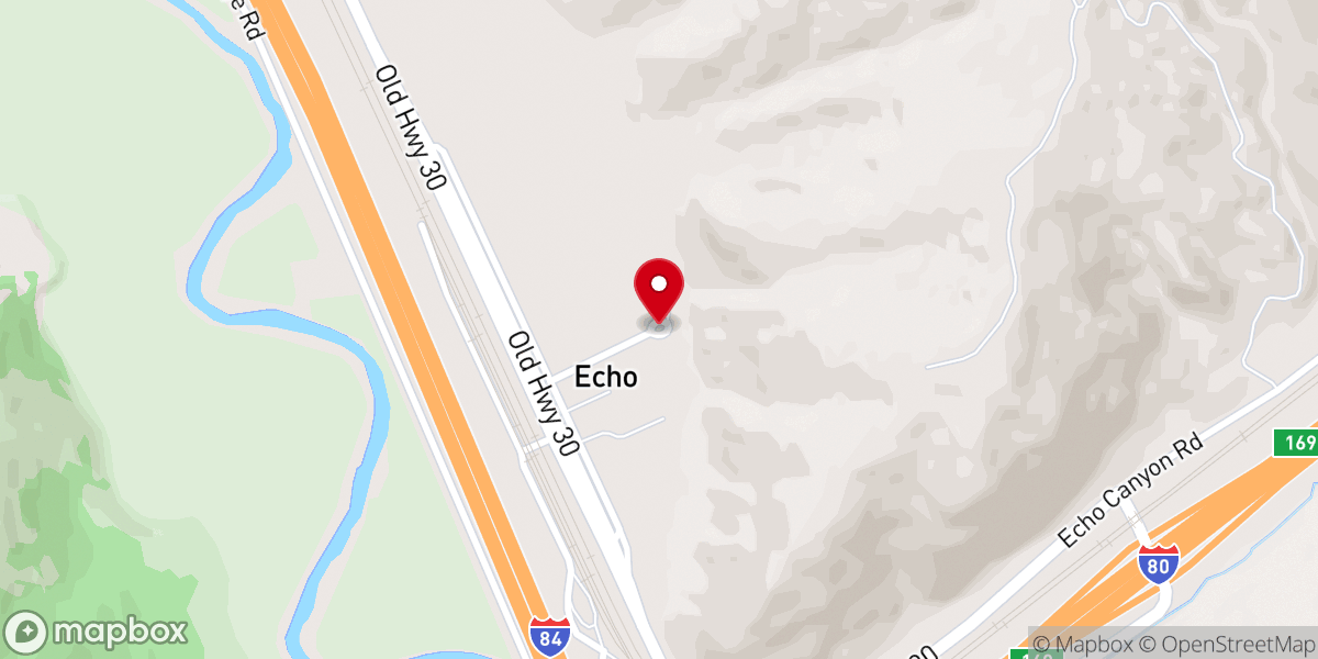Map showing location of Old Echo Church