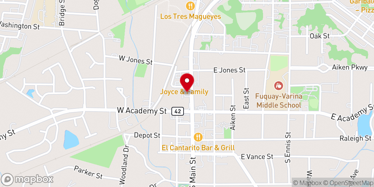 Map showing location of Fuquay-Varina Growers Market