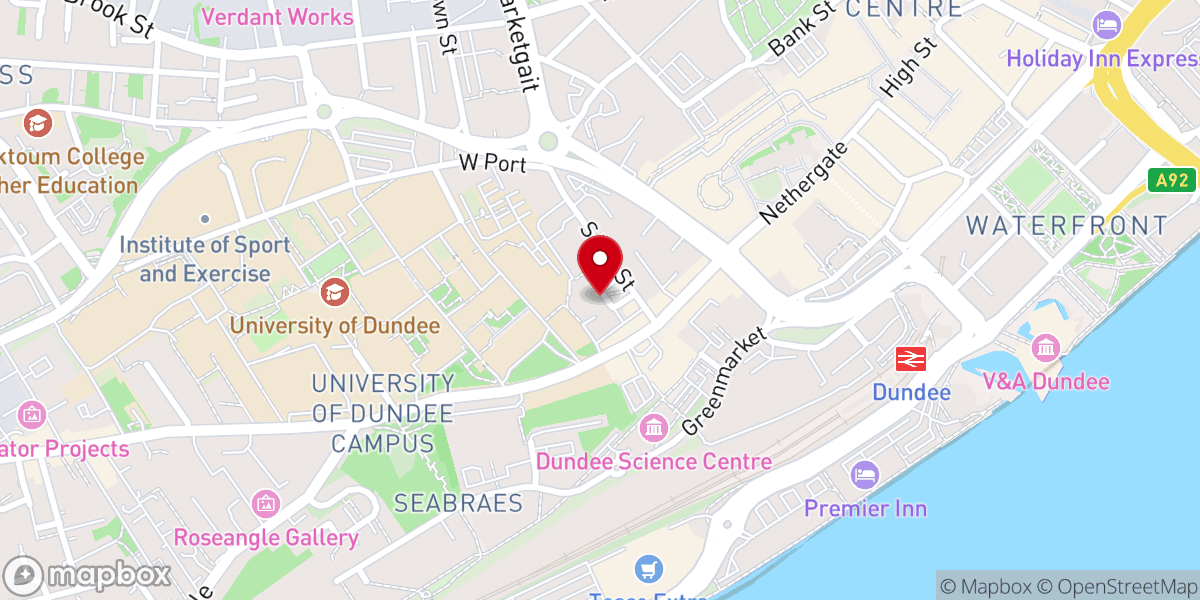 Map showing location of Dundee Rep Theatre