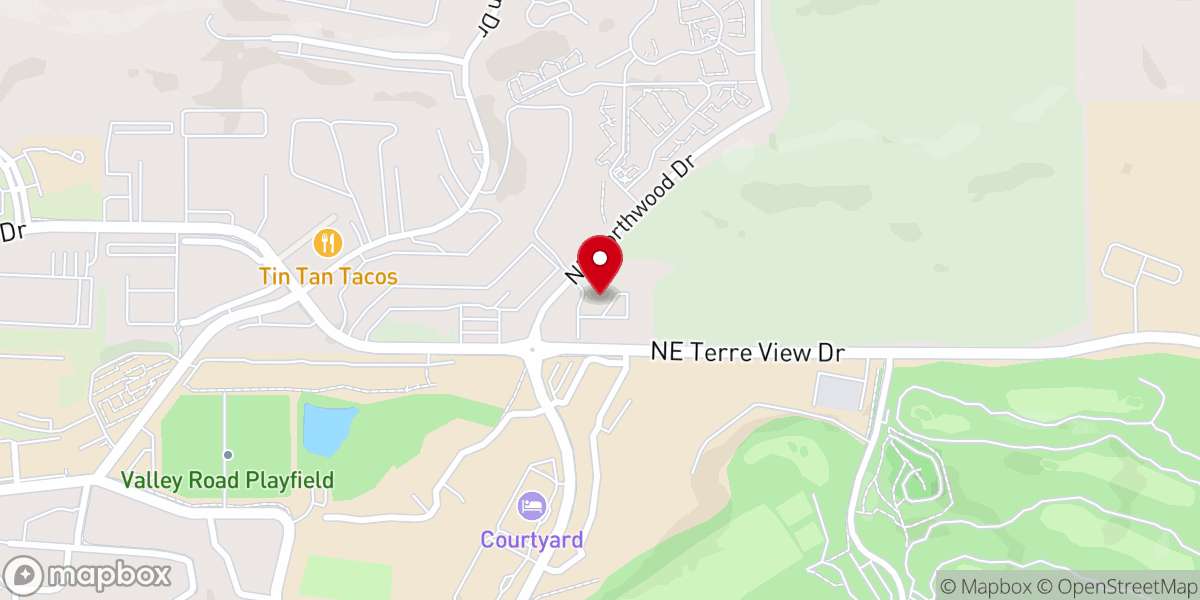 Map showing location of Northwood Manor Apartments