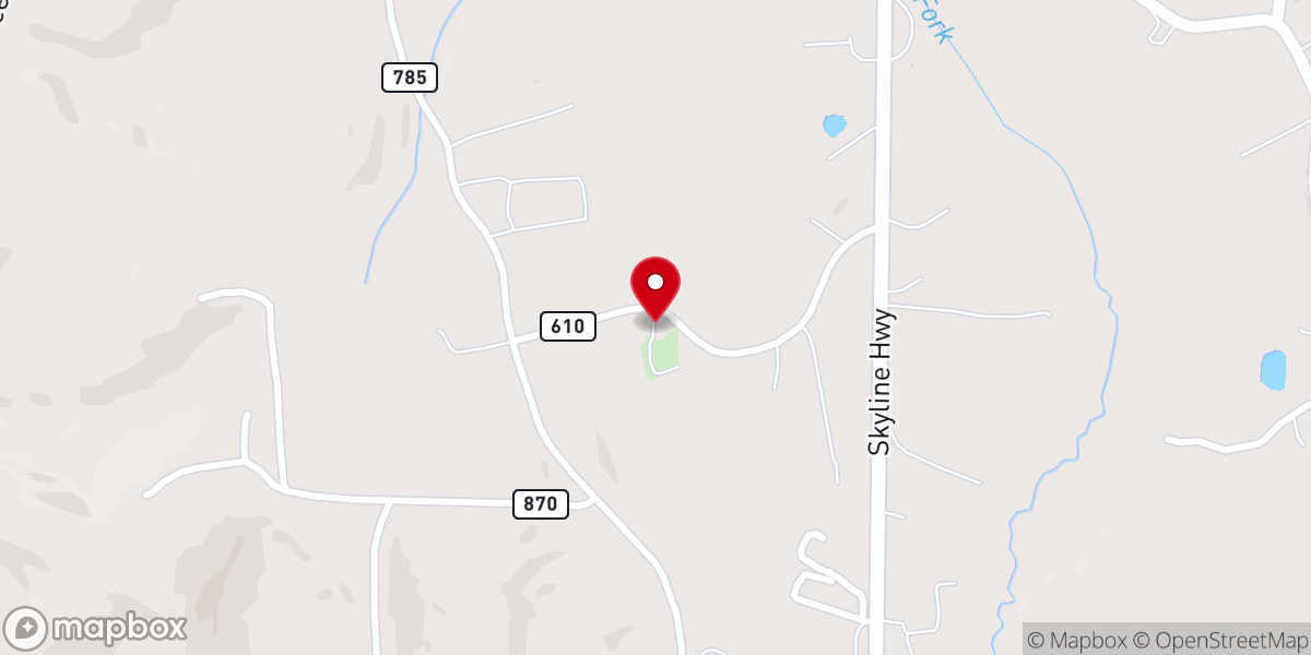 Map showing location of Meadow Creek Church
