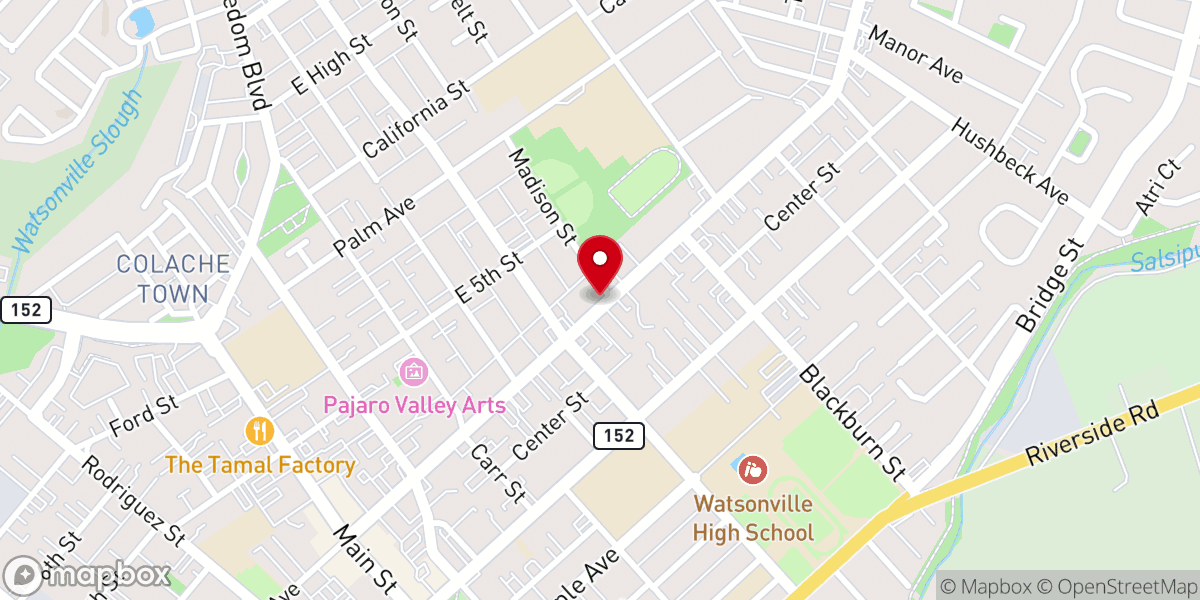 Map showing location of First Christian Church