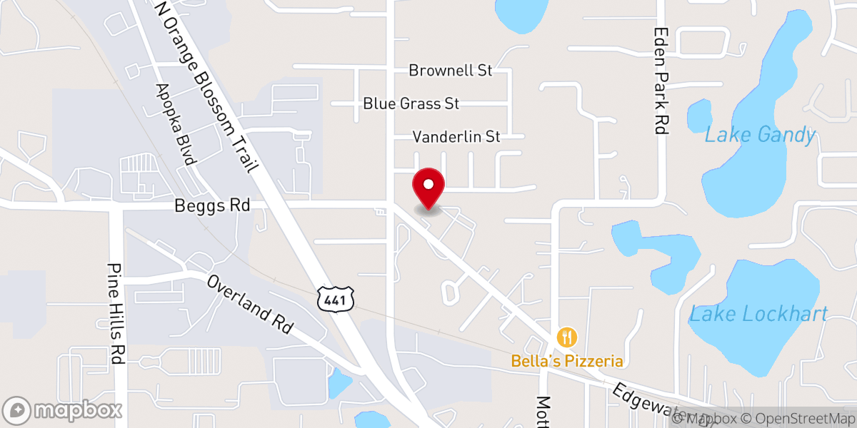 Map showing location of Lockhart Baptist Church