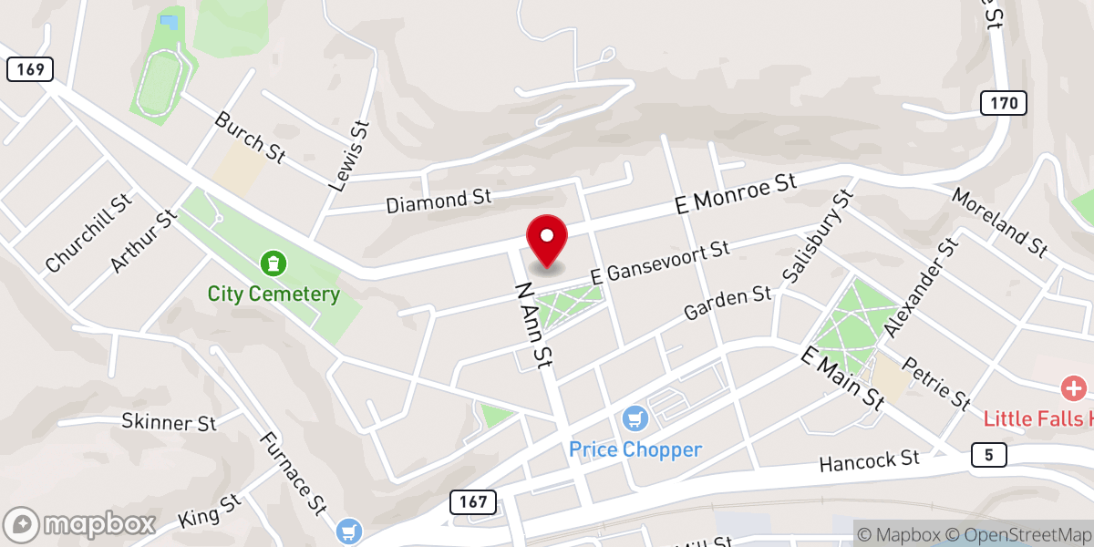 Map showing location of Holy Trinity Evangelical Church