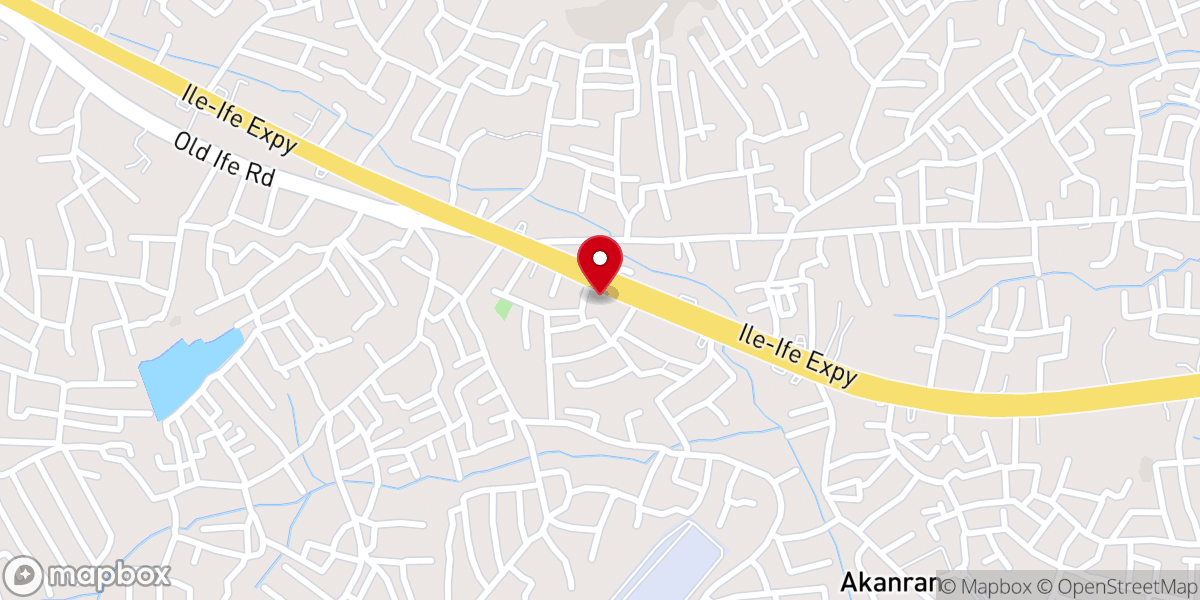 Map showing location of St. Augustine Catholic Church, Olode, Adegbayi