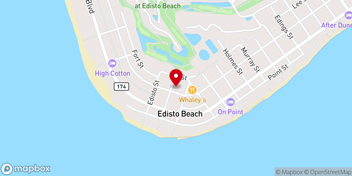 Map showing location of Edisto Lions Club