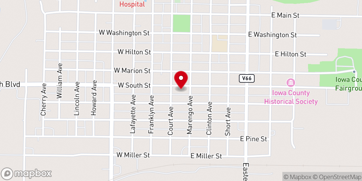Map showing location of St Johns Lutheran Church