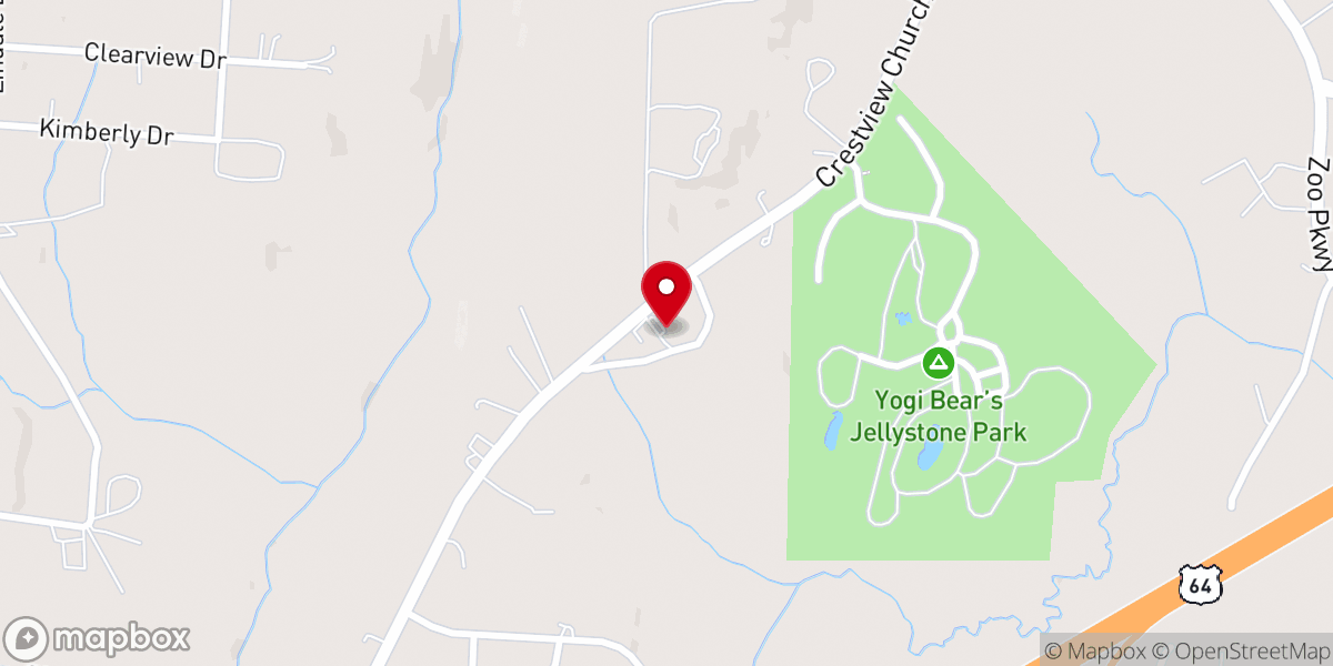 Map showing location of Hilltop Church
