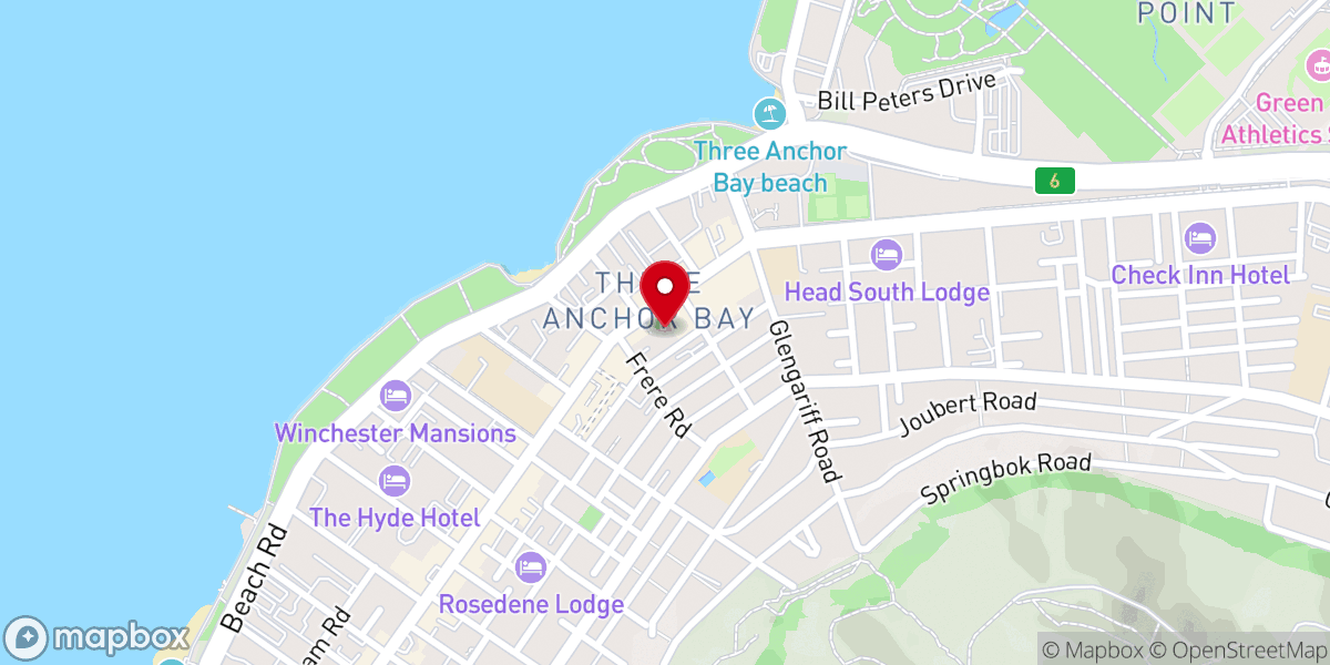 Map showing location of NG Kerk Drieankerbaai (Dutch Reformed Church)