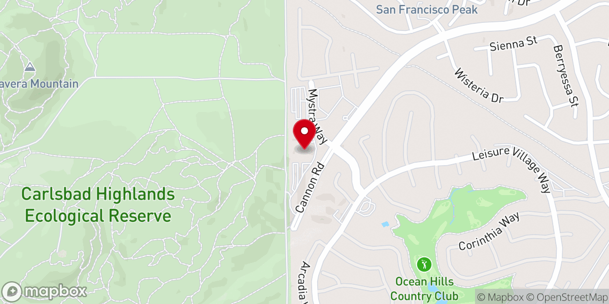 Map showing location of Mariners Church Oceanside