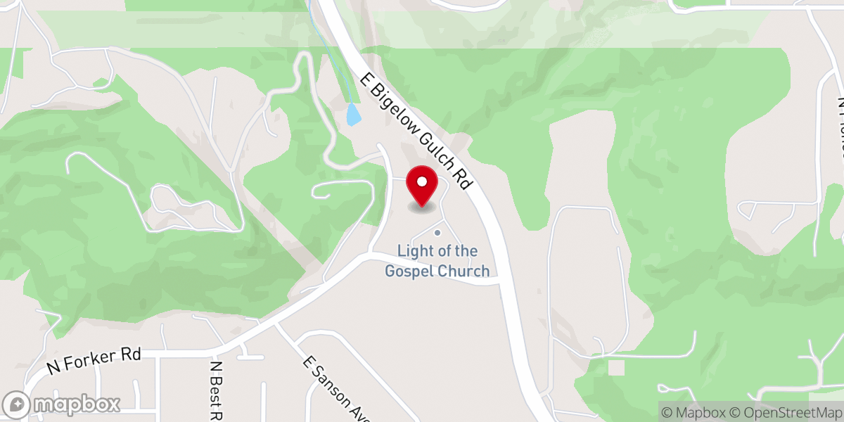Map showing location of Light of the Gospel Church