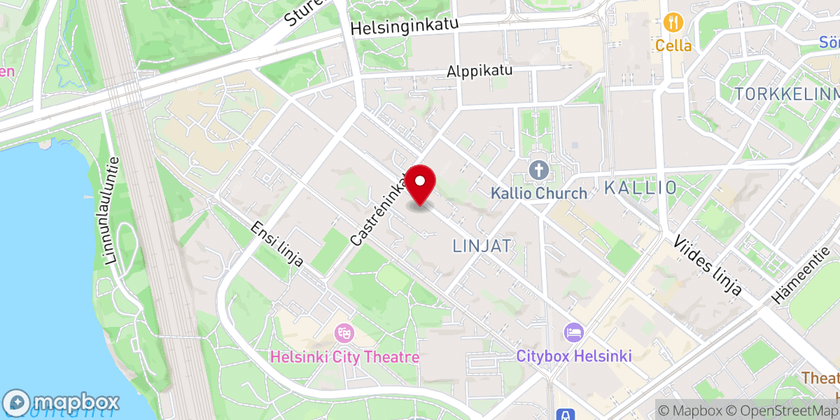 Map showing location of Helsingin seurakuntayhtymä