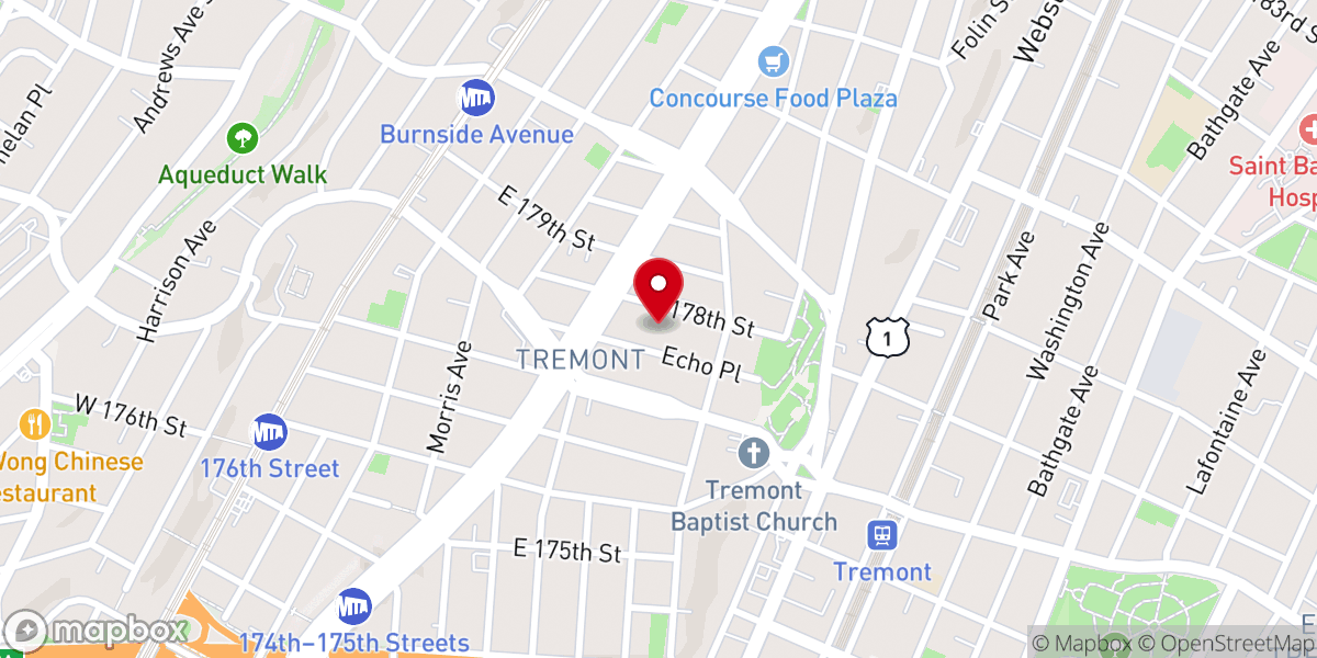 Map showing location of Trinity Swedish Lutheran Church
