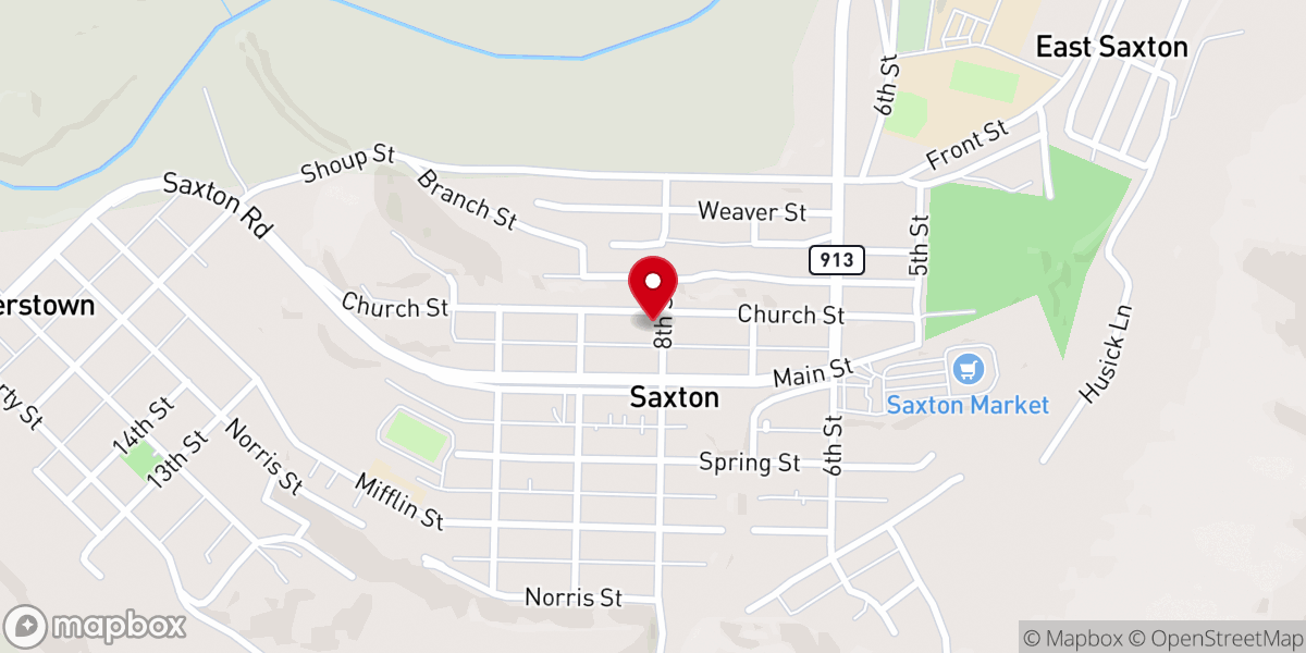 Map showing location of Saxton Floor & Wall Mart