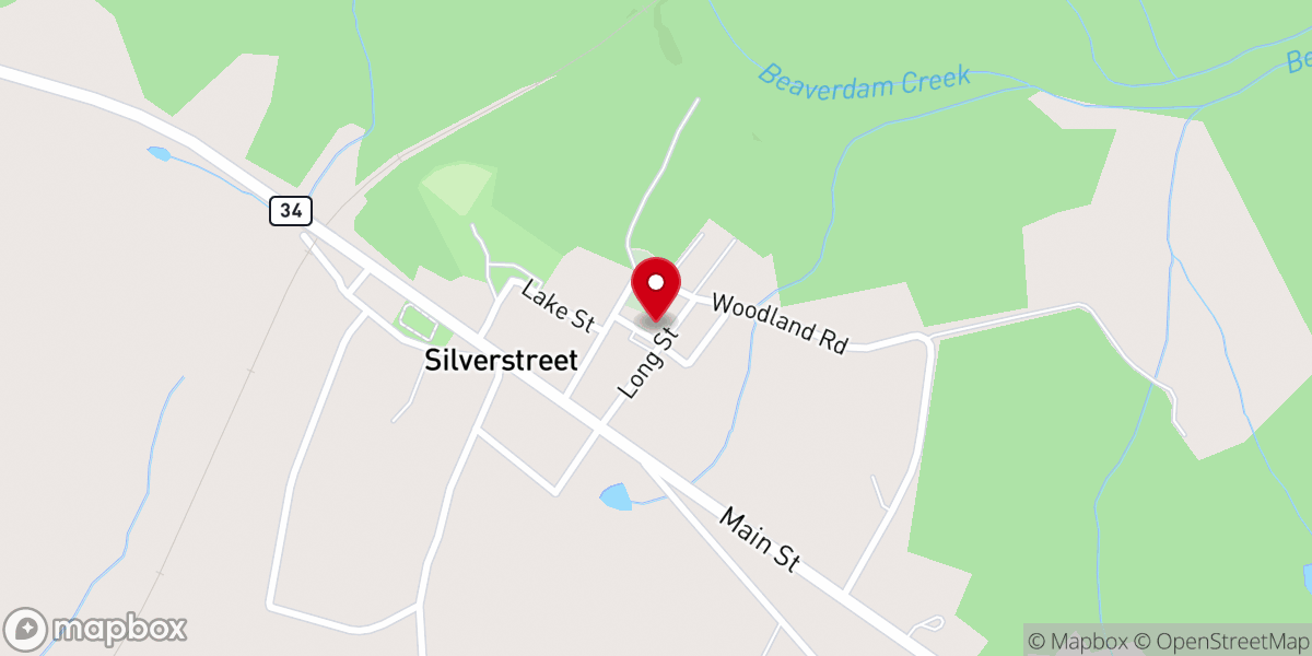 Map showing location of Silverstreet Lutheran Church