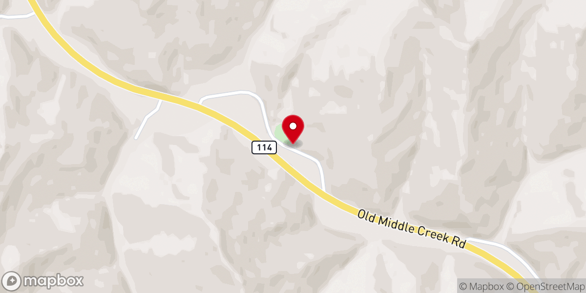 Map showing location of Chestnut Grove Church