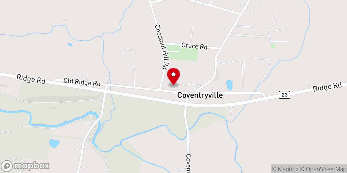 Map showing location of Coventryville United Methodist