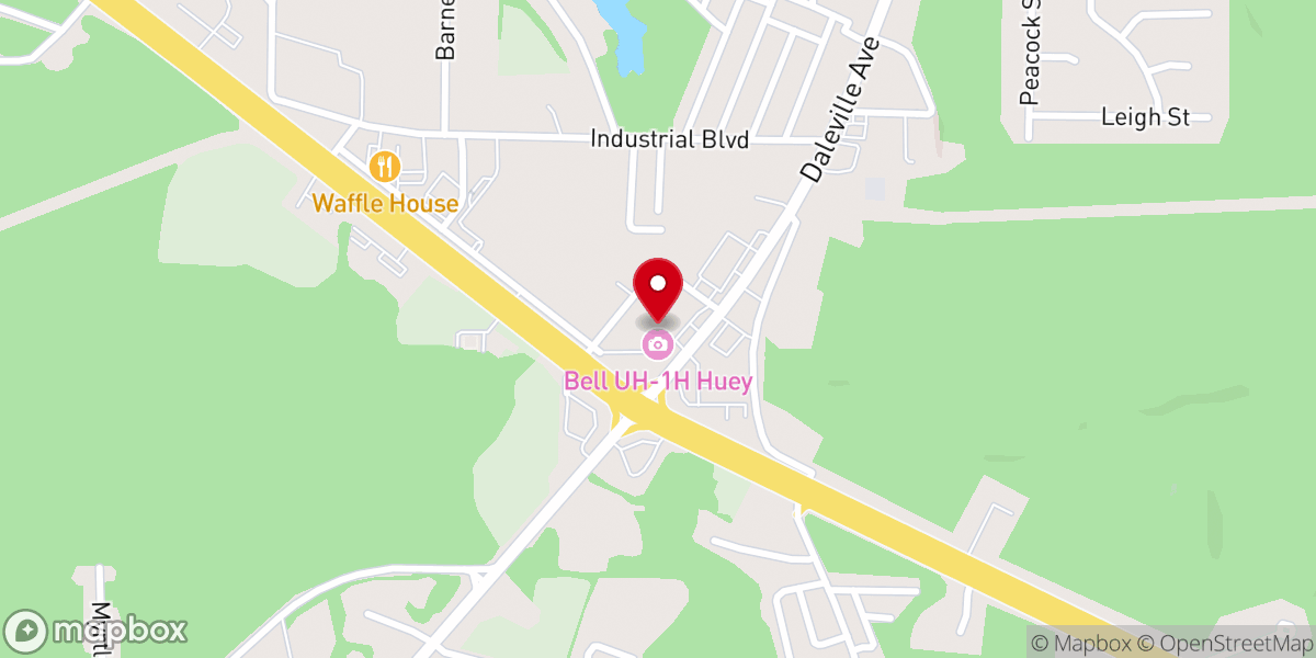 Map showing location of Daleville Area Chamber of Commerce