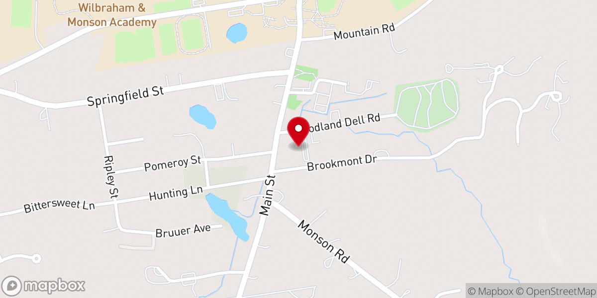 Map showing location of Wilbraham United Church