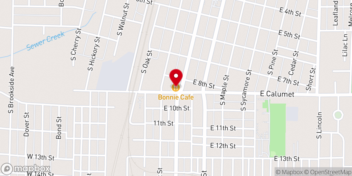 Map showing location of Bonnie Cafe Centralia