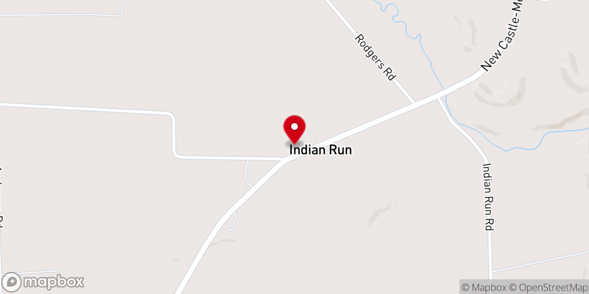 Map showing location of White Chapel of Indian Run