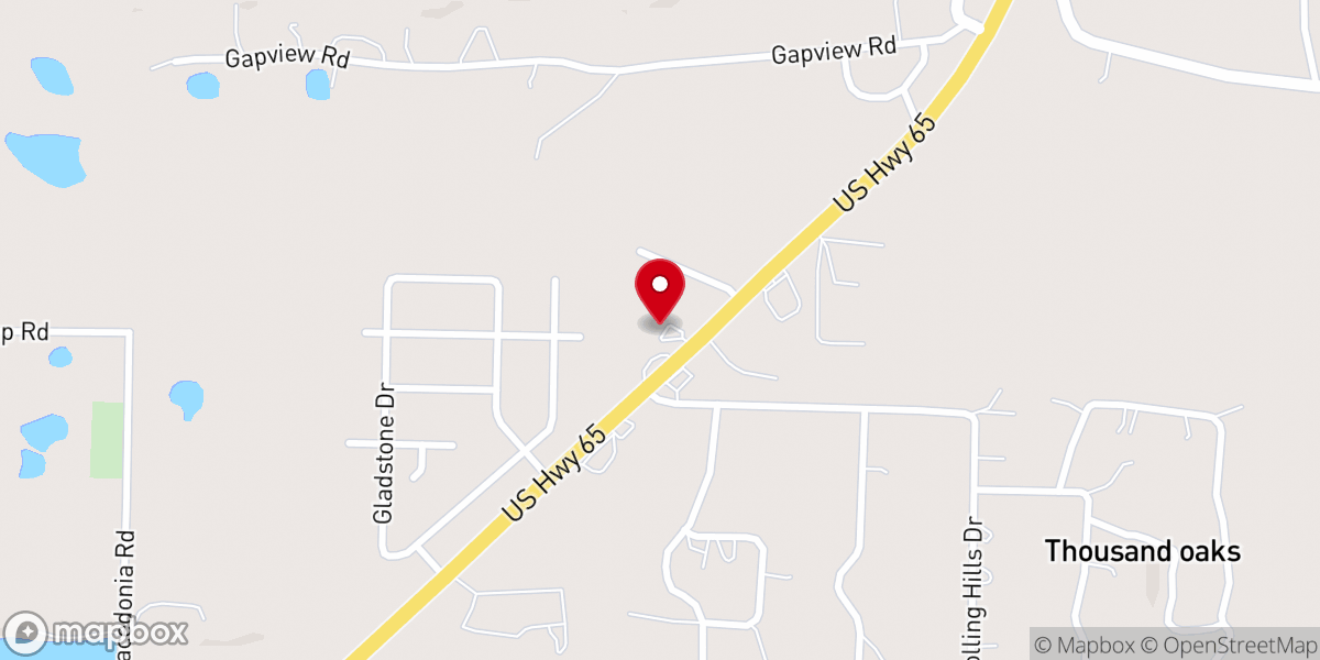 Map showing location of Highway 65 Church of Christ