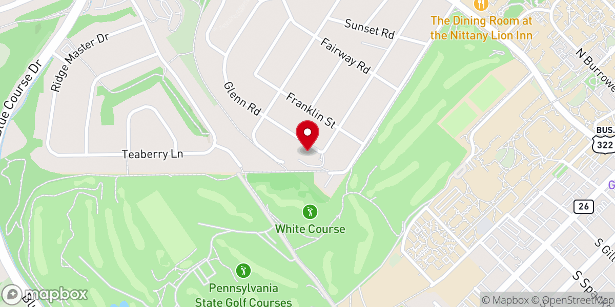 Map showing location of State College Korean Church