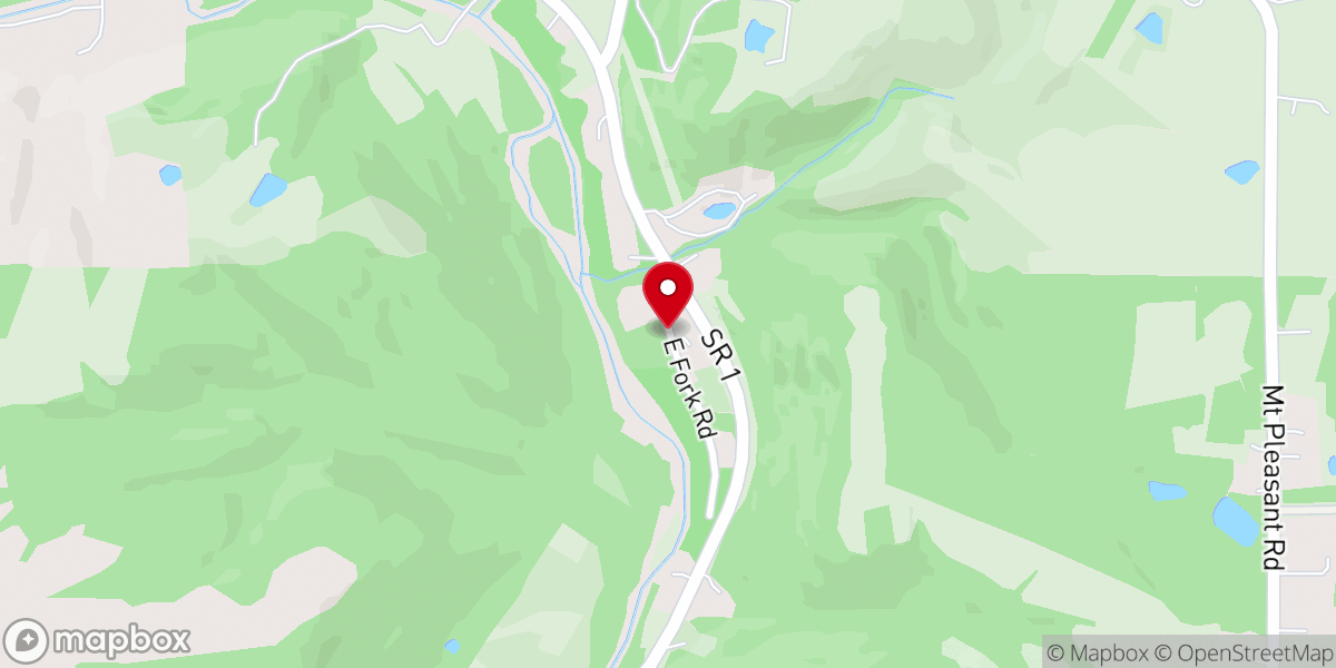 Map showing location of East Fork Stone Church