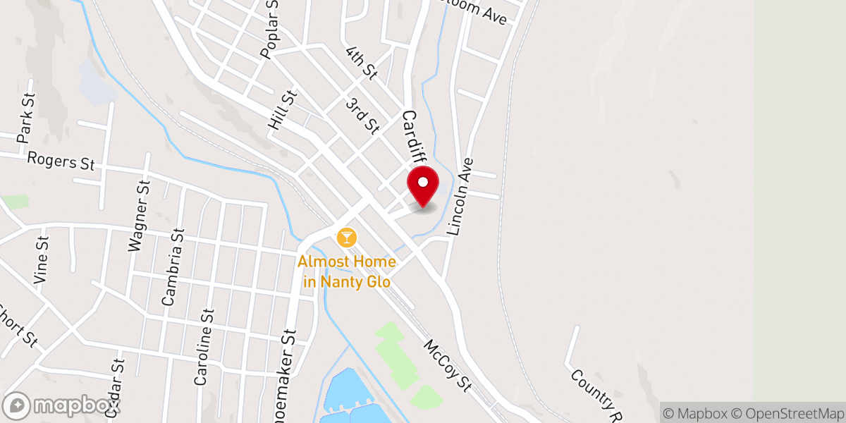 Map showing location of Nanty Glo Church of God