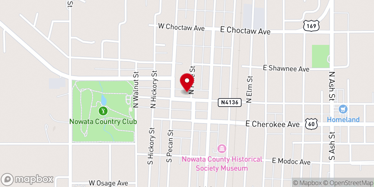 Map showing location of First Presbyterian Church