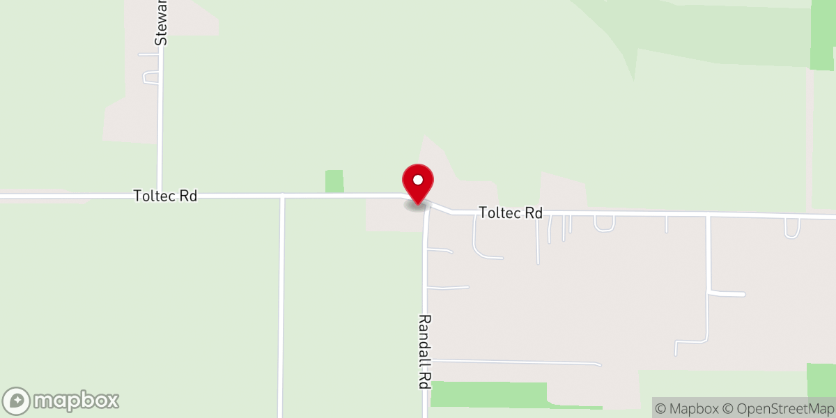 Map showing location of Toltec Baptist Church