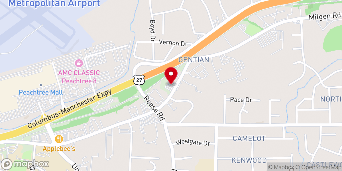 Map showing location of Gentian Baptist Church