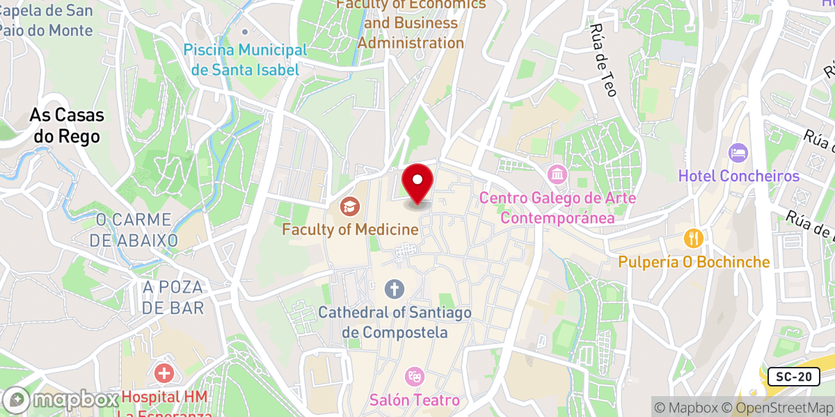Map showing location of Iglesia de San Martín Pinario