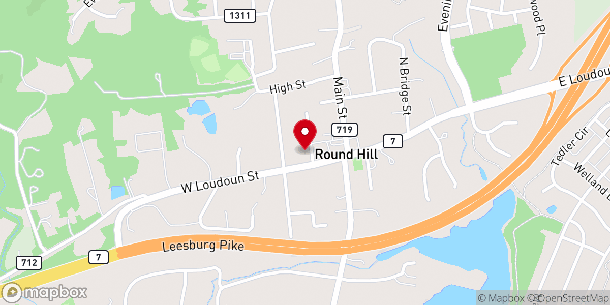Map showing location of Round Hill United Methodist