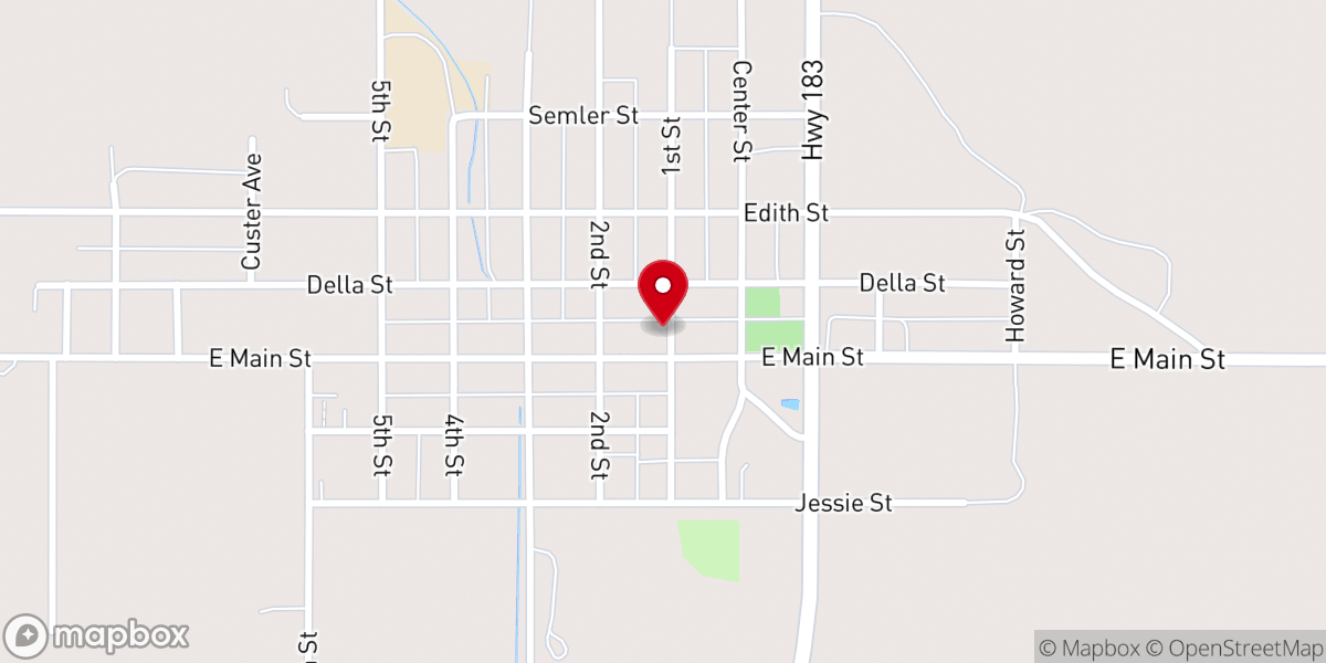 Map showing location of Sandhills Bible Church