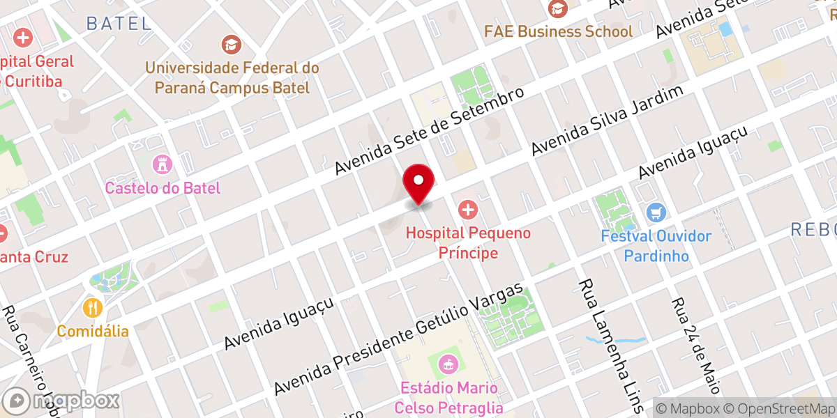 Map showing location of Convenção Batista Paranaense