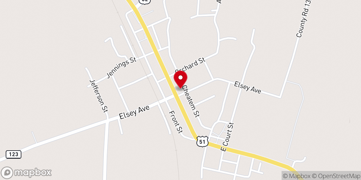 Map showing location of Bardwell Baptist Church