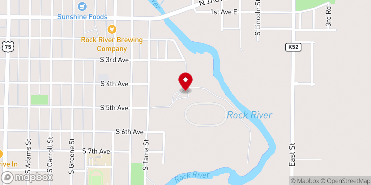 Map showing location of Lyon County Fair